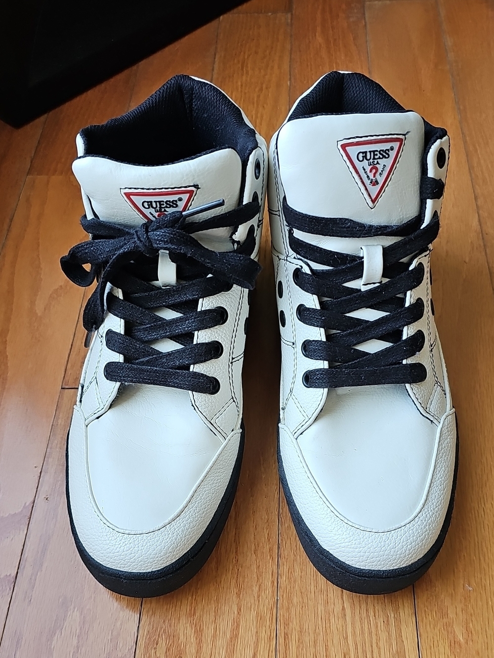 GUESS Men's White and Black High-Top Athletic Sneakers